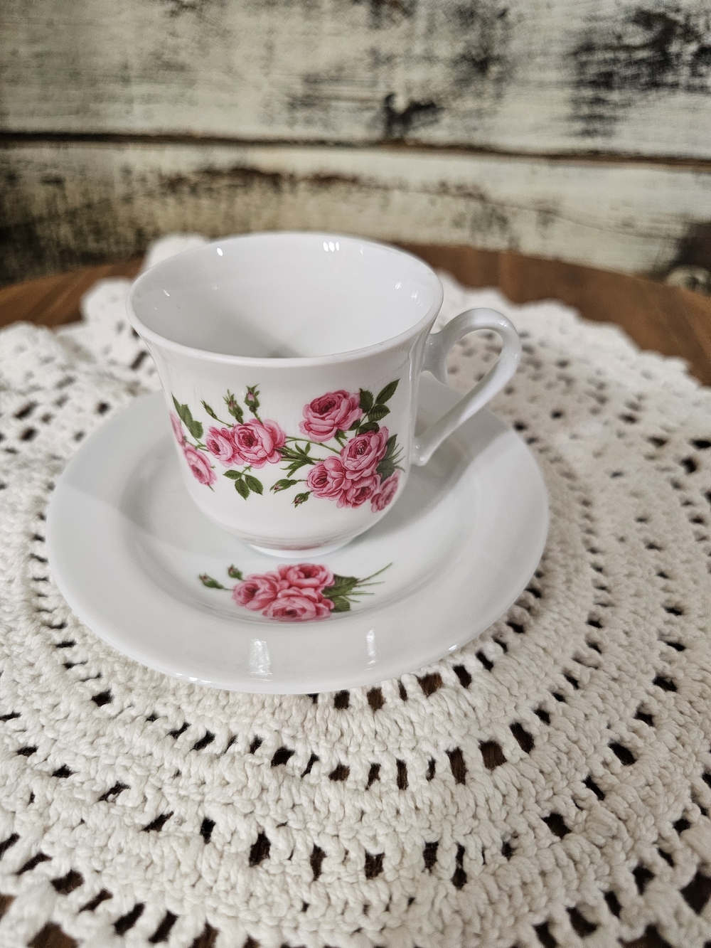 White Porcelain "Vohenstrauss"  Teacup and Saucer Set